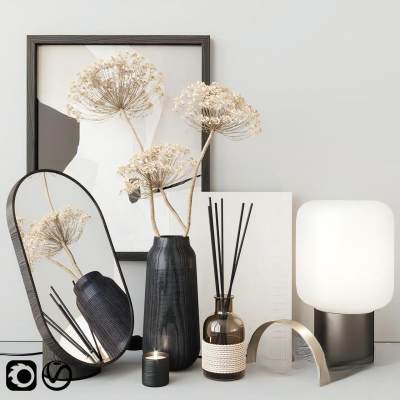 现代花瓶 台灯 镜子